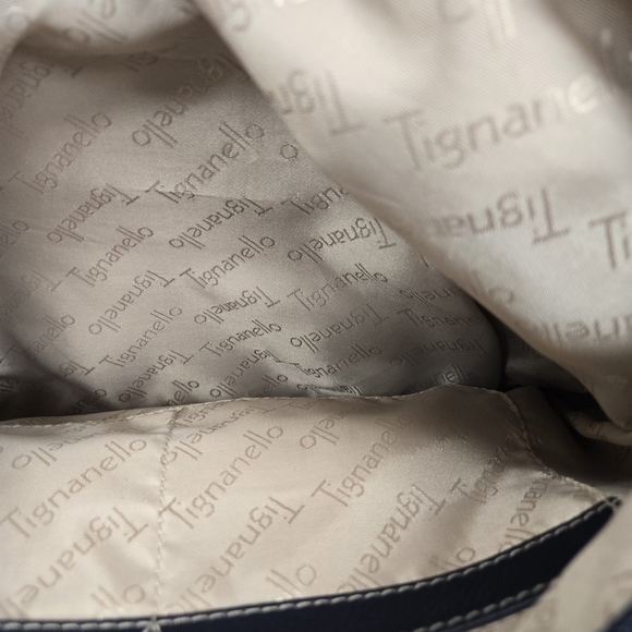 Tignanello Blue Silver Crossbody Bag with Structured Finish - Picture 8 of 8